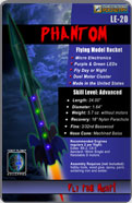Phantom model rocket for flying day or night.